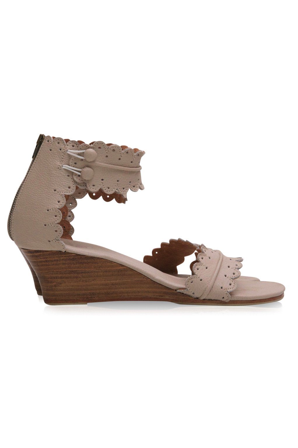 Wooden Wedge Leather Sandals — Riviera Steps