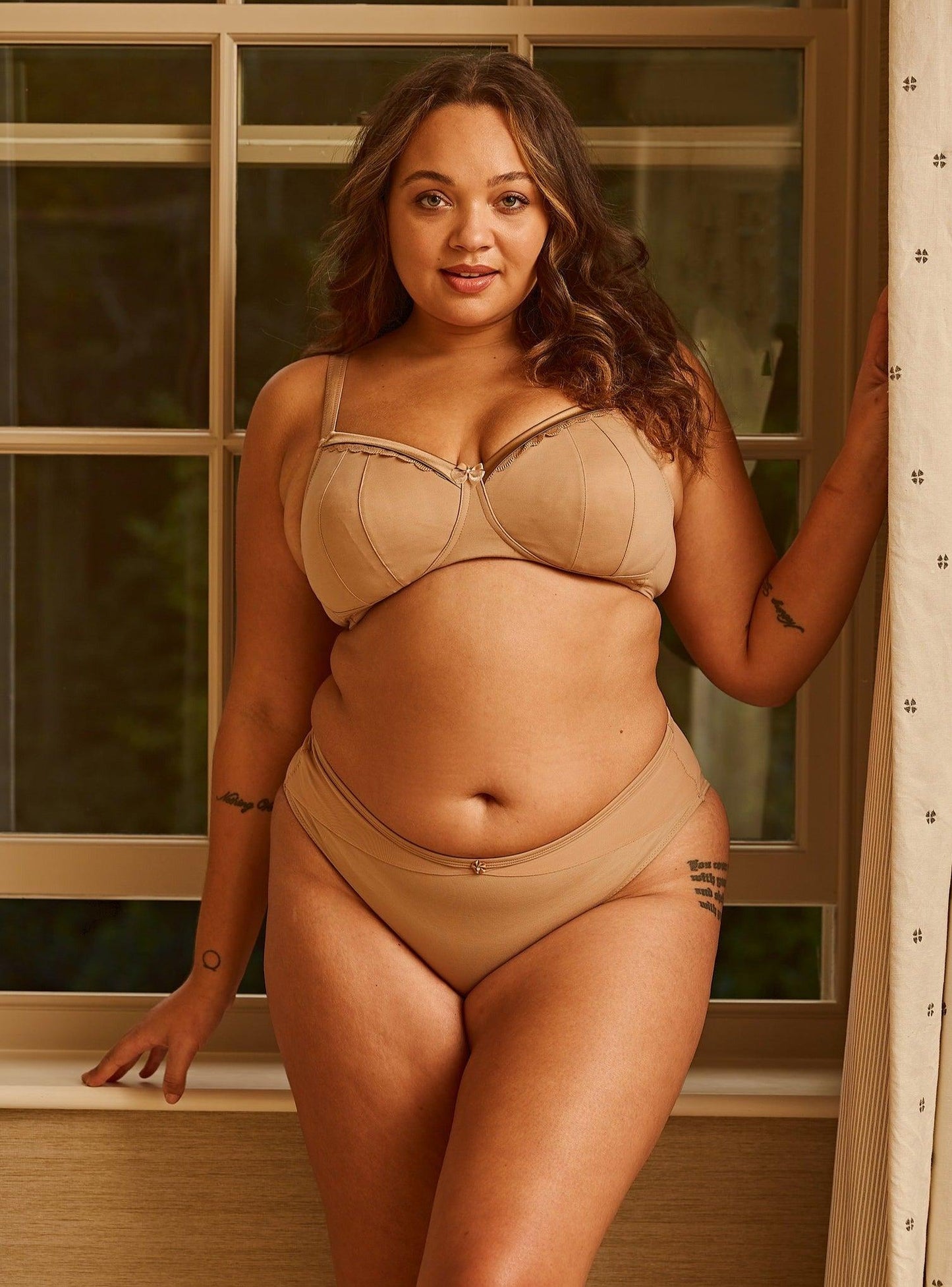 Silk & Organic Cotton Non-Wired Bra — Warm Gold