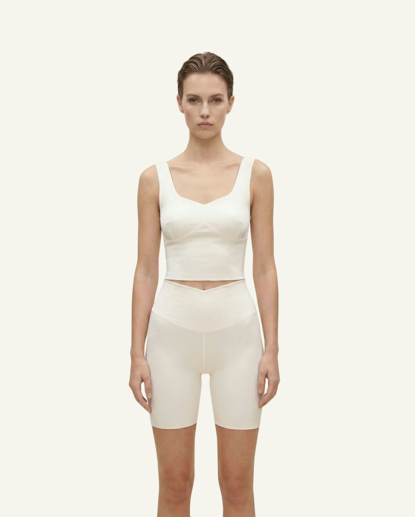 Silk Bike Shorts — Liquid White