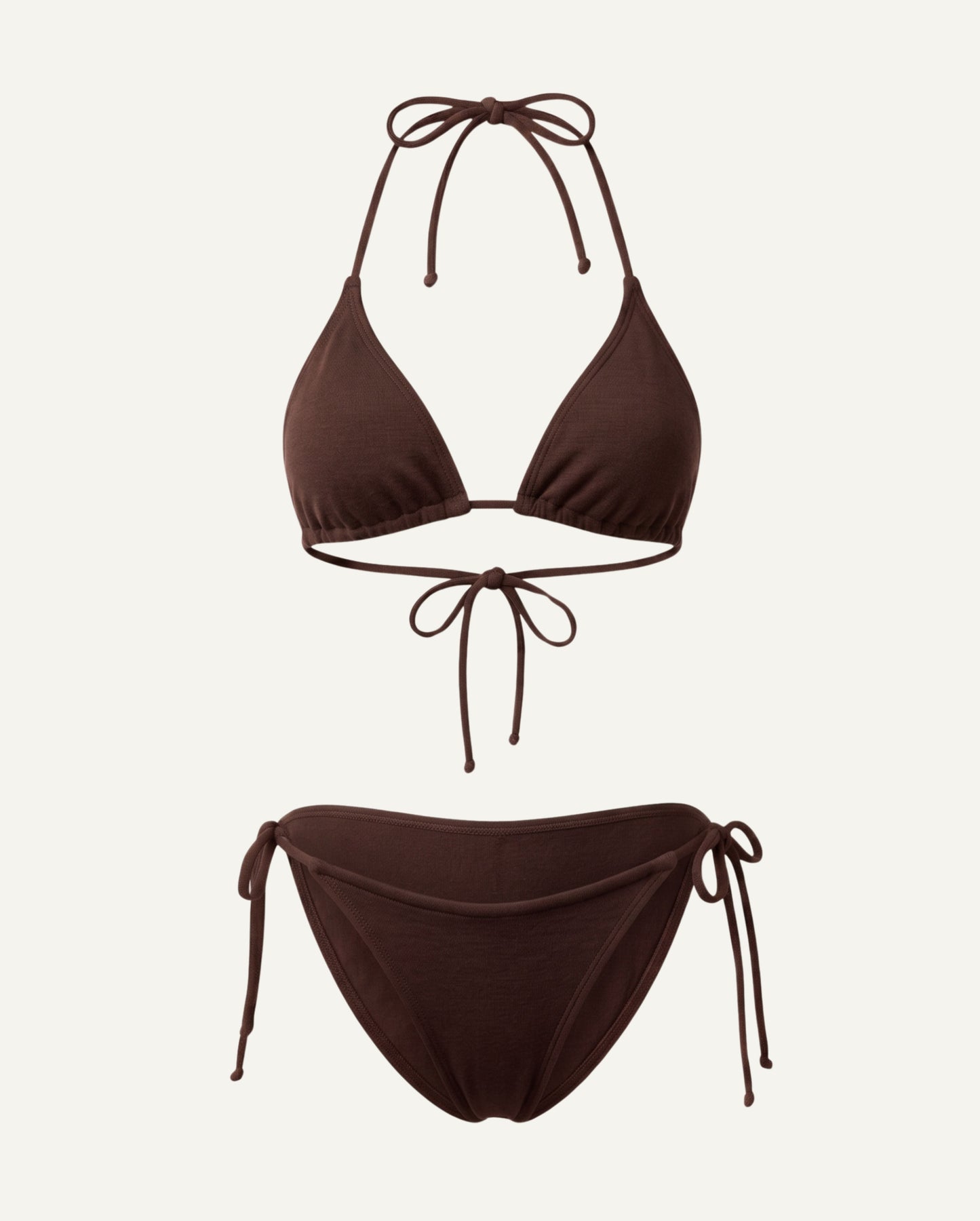 Merino Wool Triangle Bikini — Cocoa Heat