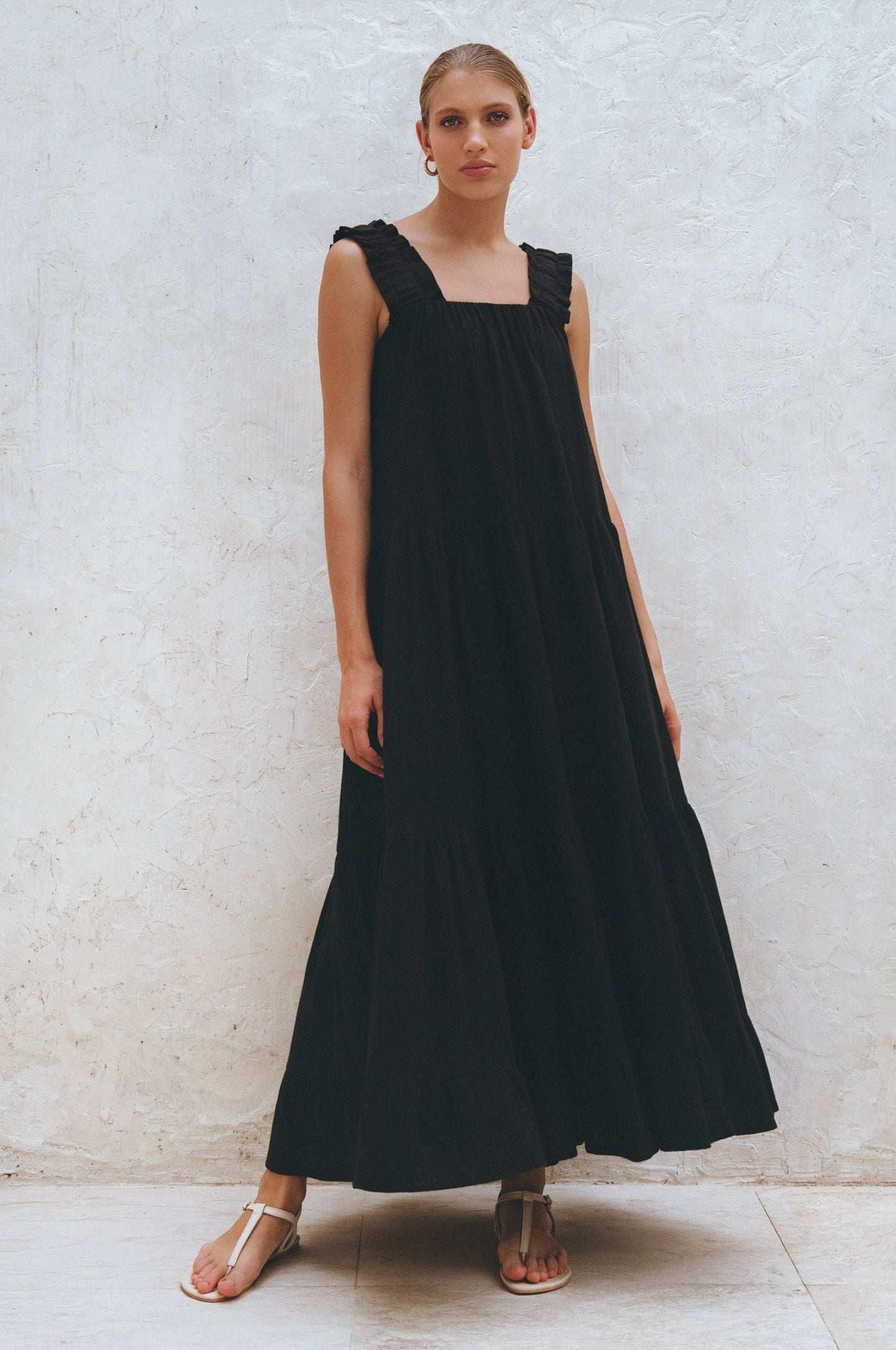 Column Linen Maxi Dress — Rooftop Season