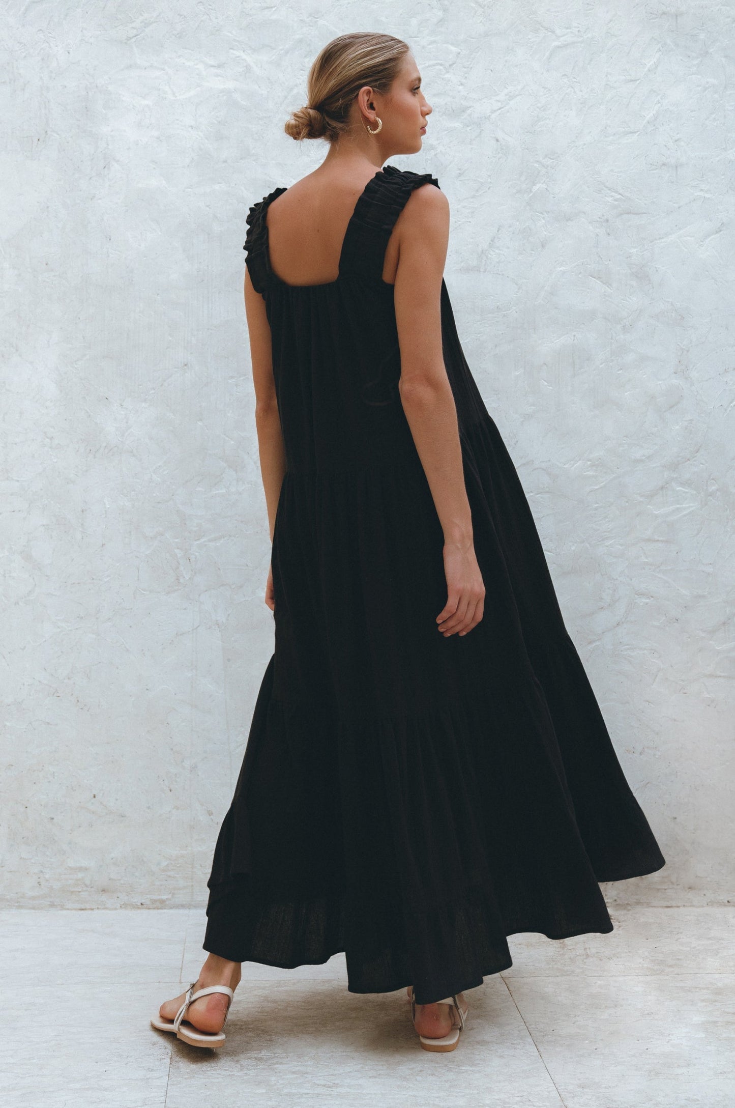 Column Linen Maxi Dress — Rooftop Season
