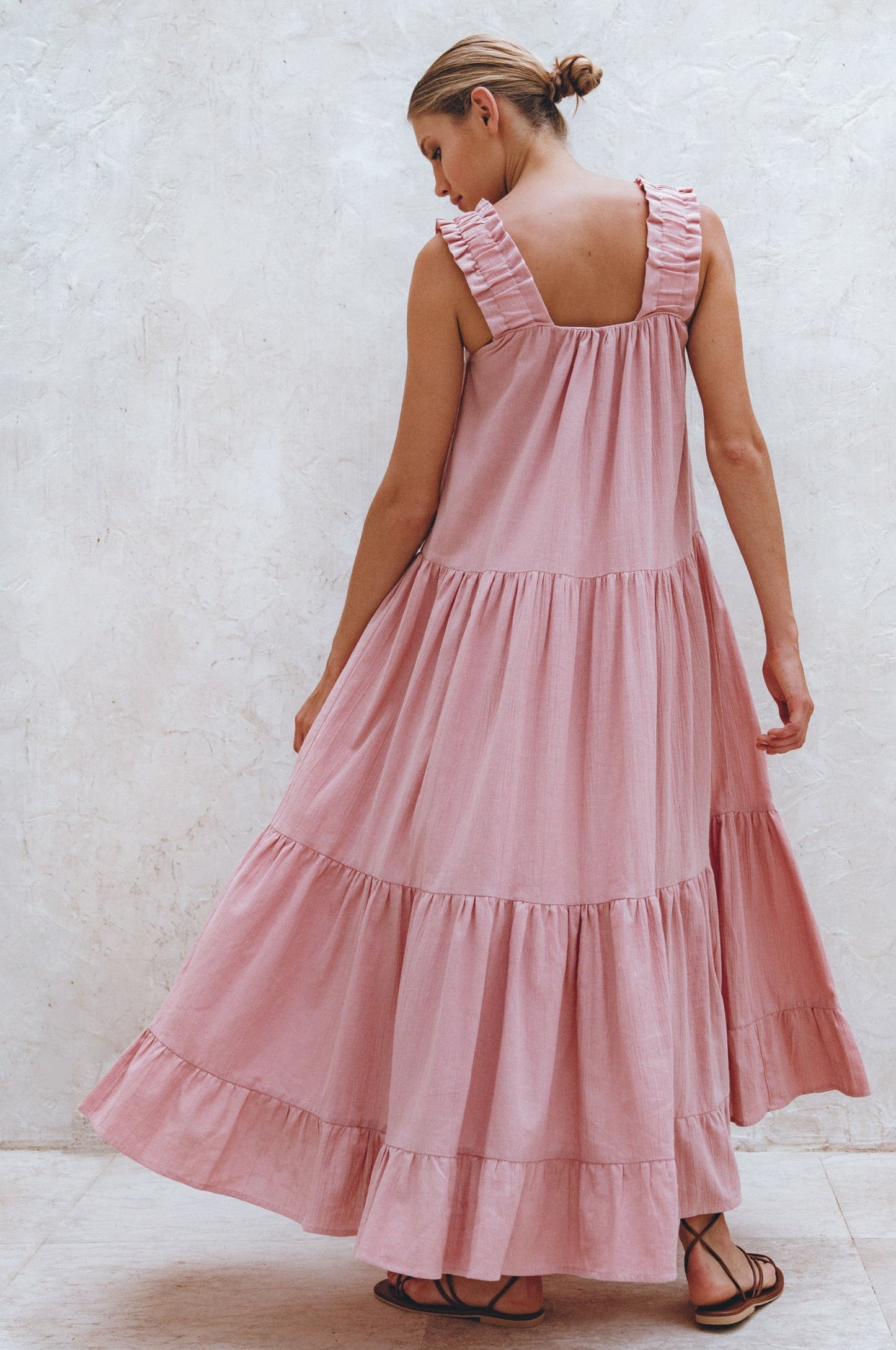 Column Linen Maxi Dress — Rooftop Season