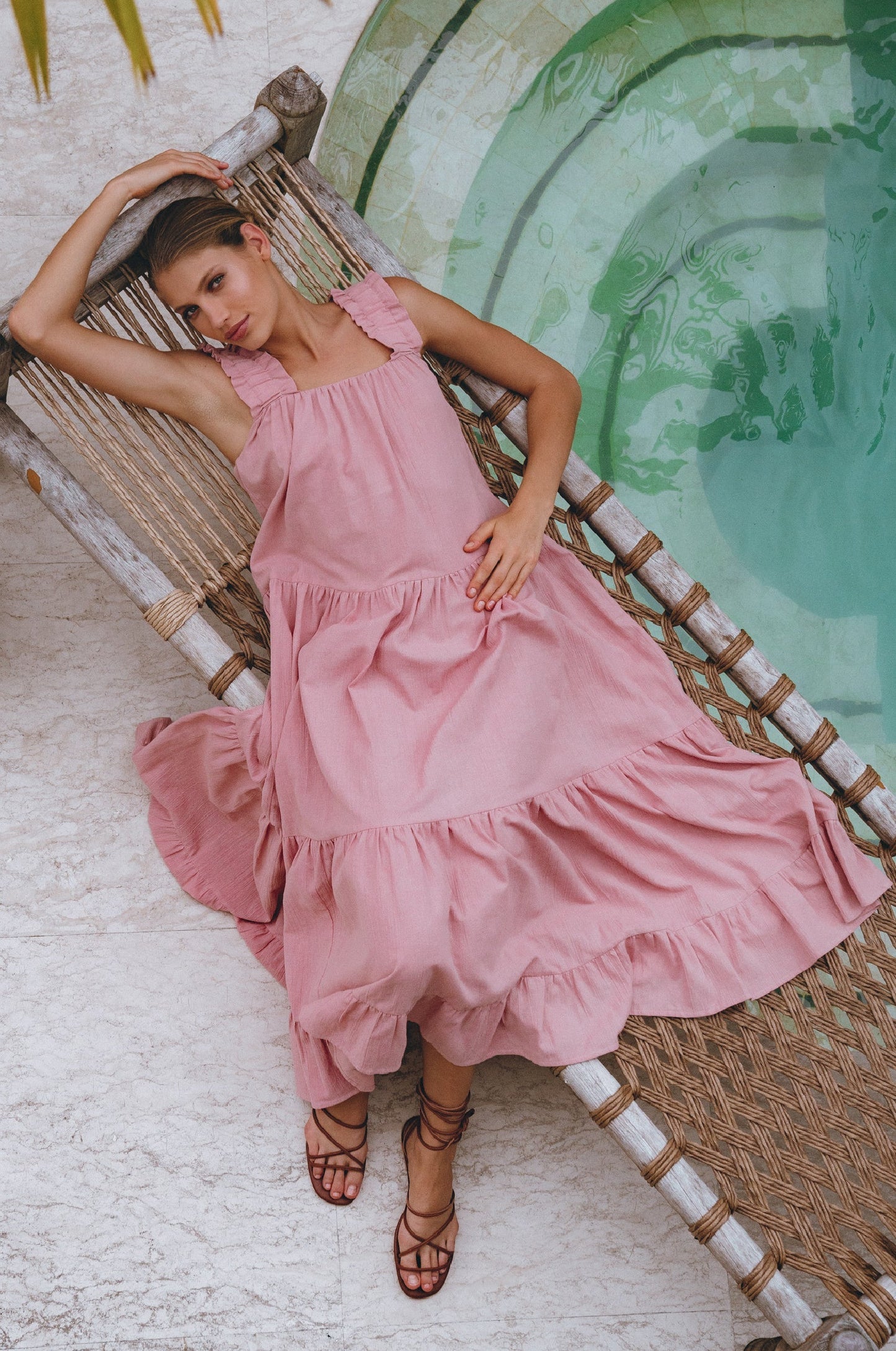 Column Linen Maxi Dress — Rooftop Season