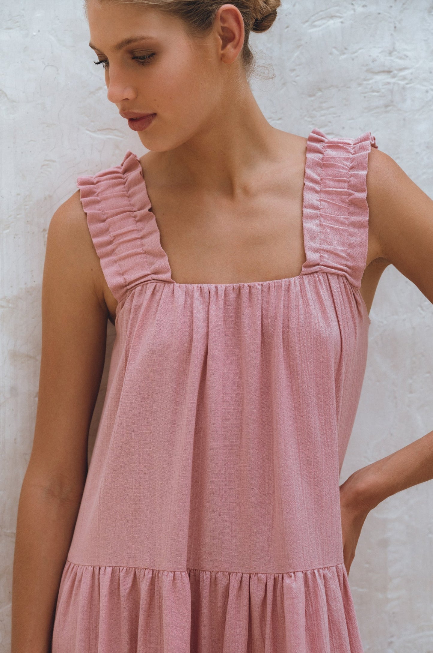 Column Linen Maxi Dress — Rooftop Season