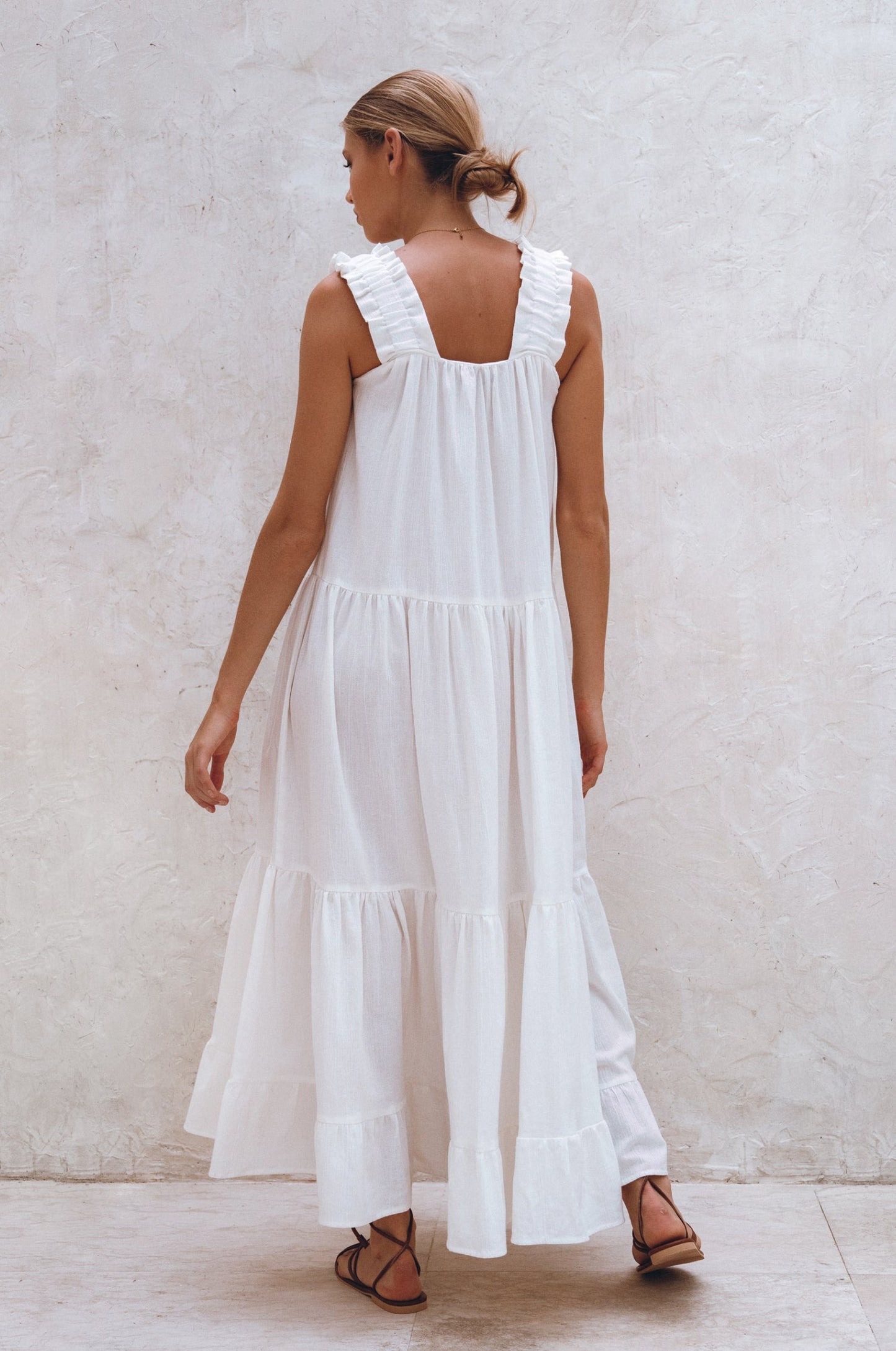 Column Linen Maxi Dress — Rooftop Season