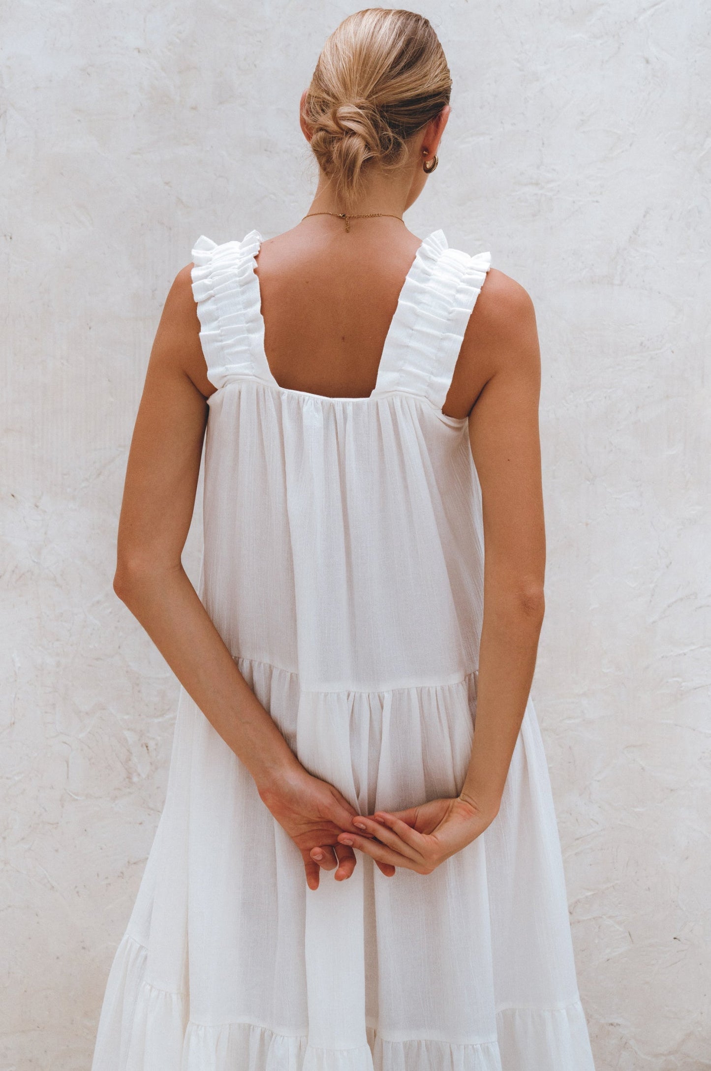 Column Linen Maxi Dress — Rooftop Season