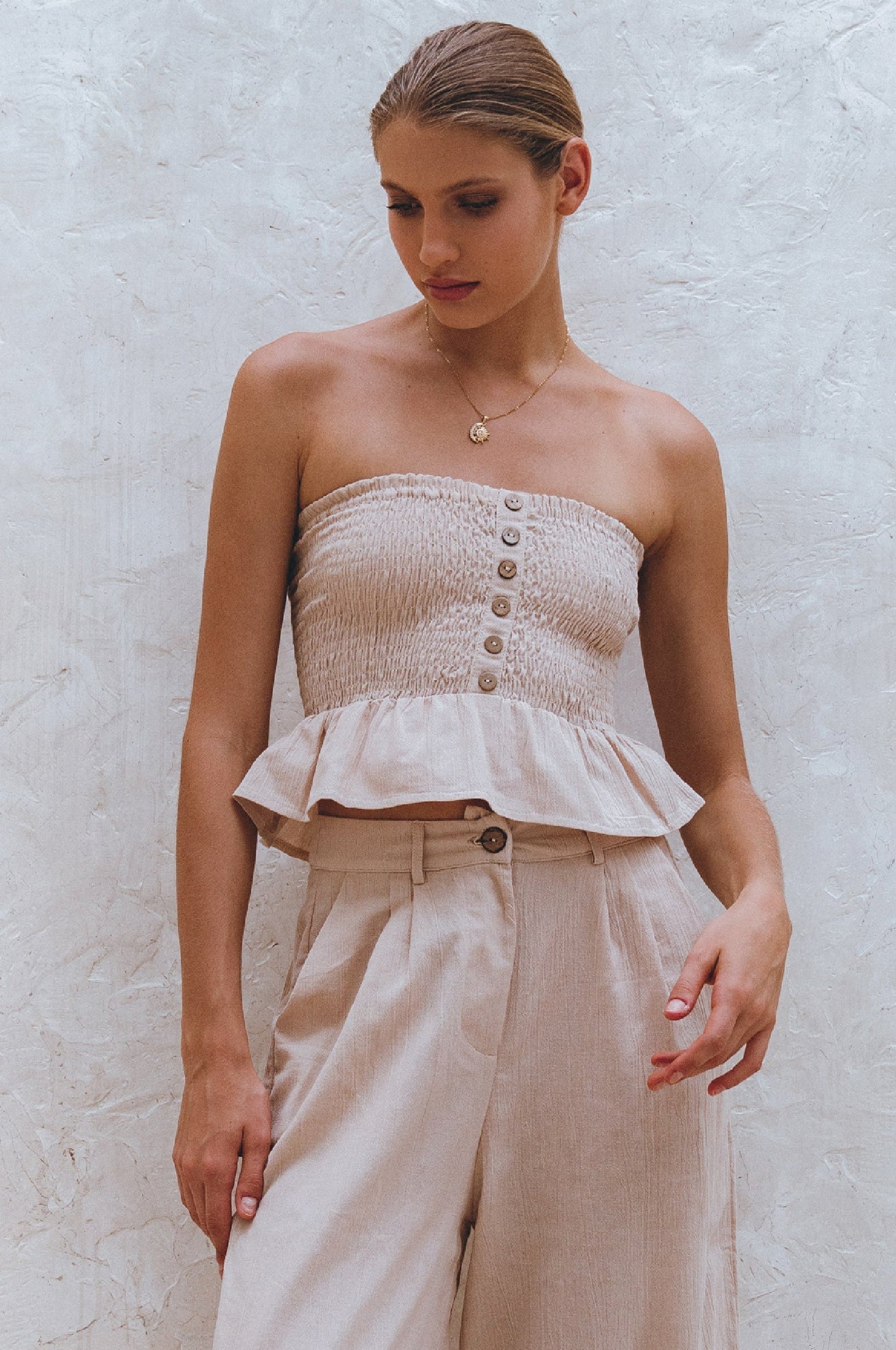 Smocked Linen Top — Shoulder Season