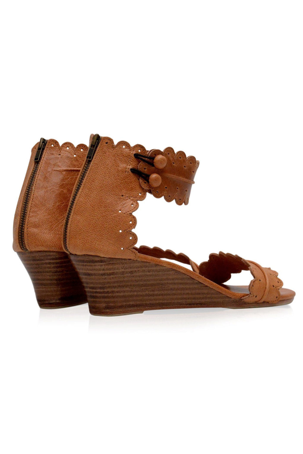 Wooden Wedge Leather Sandals — Riviera Steps