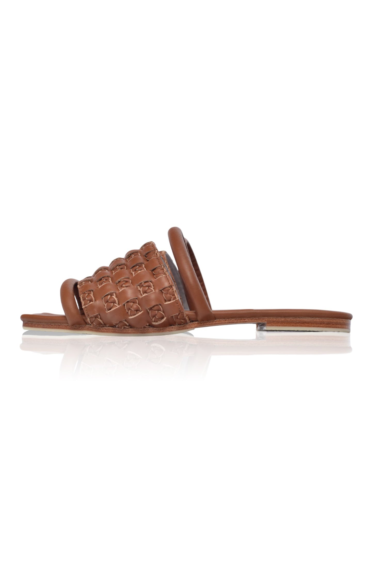 Woven Leather Slide Sandals — Sun-Soaked