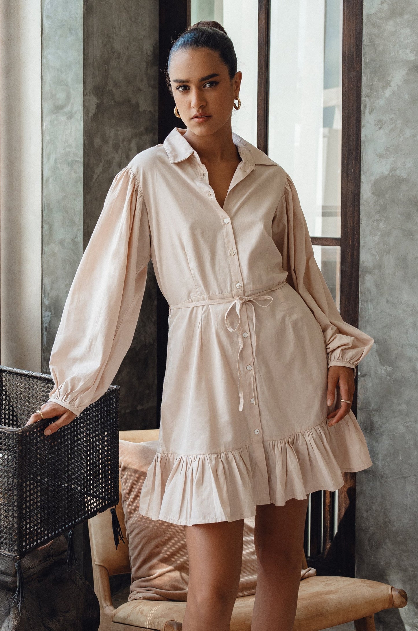 Button-Down Cotton Mini Dress — Boardroom to Bar