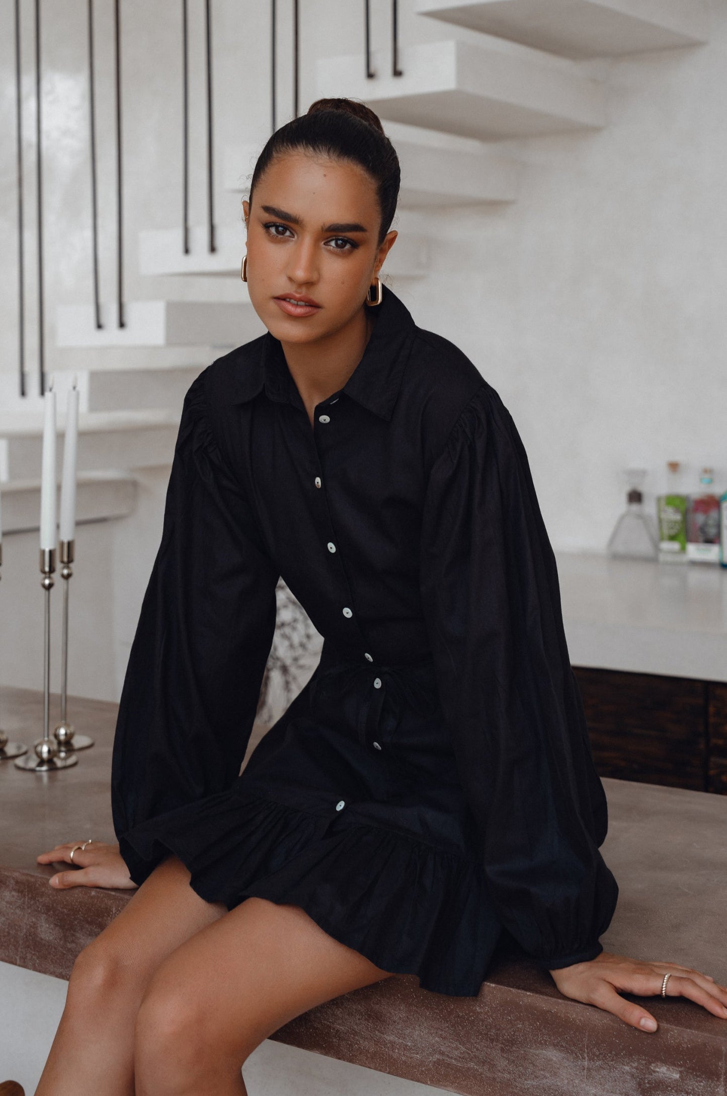 Button-Down Cotton Mini Dress — Boardroom to Bar