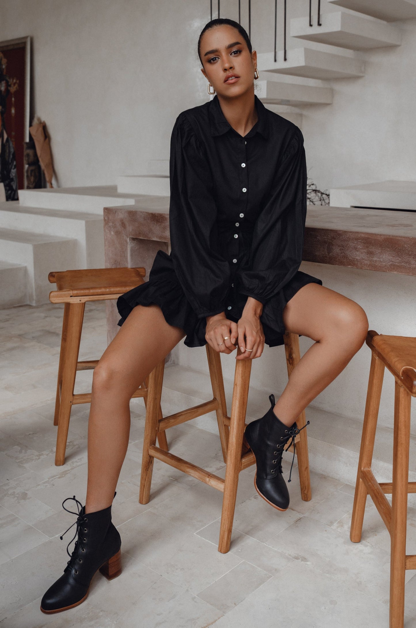 Button-Down Cotton Mini Dress — Boardroom to Bar