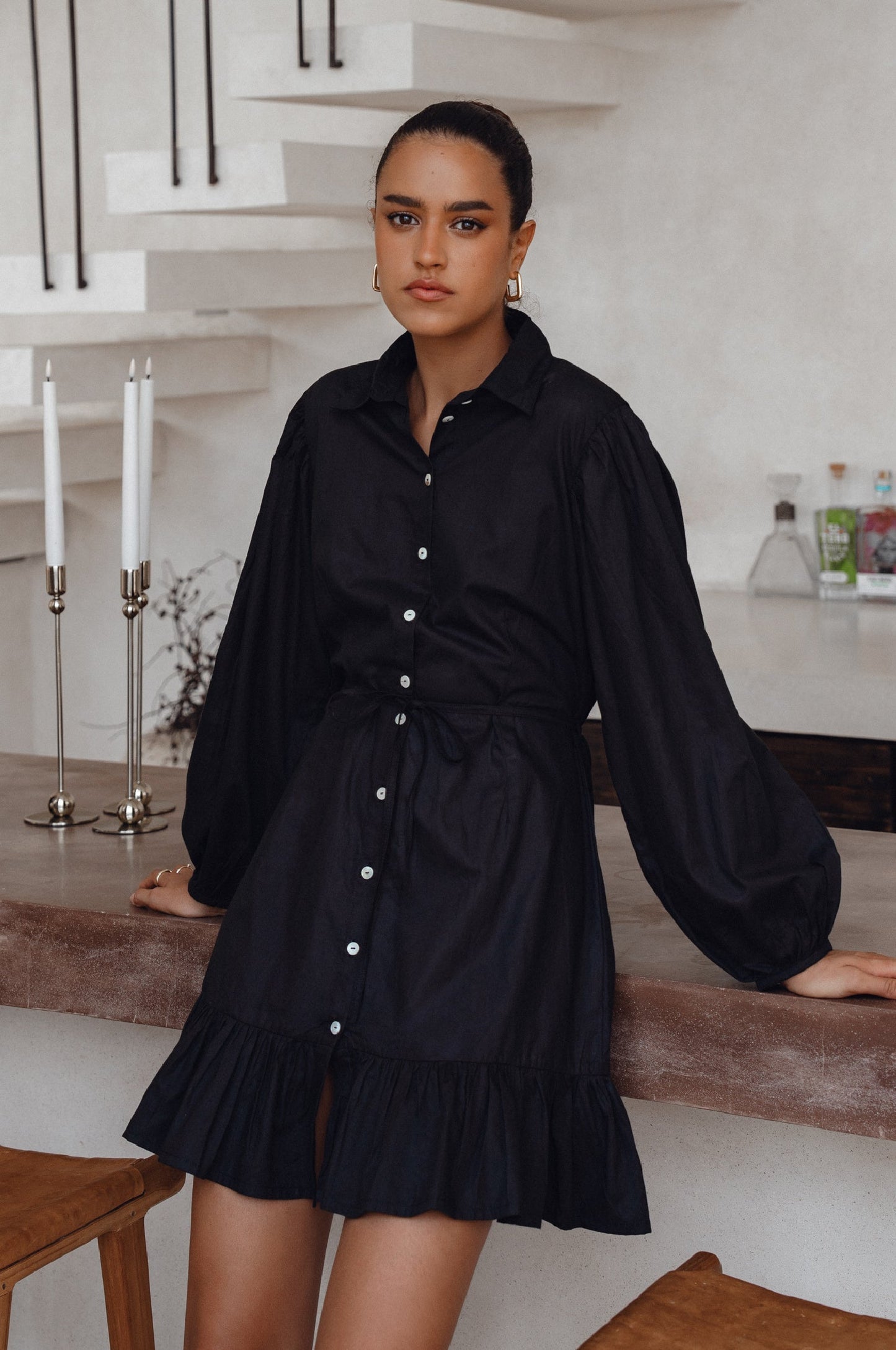 Button-Down Cotton Mini Dress — Boardroom to Bar