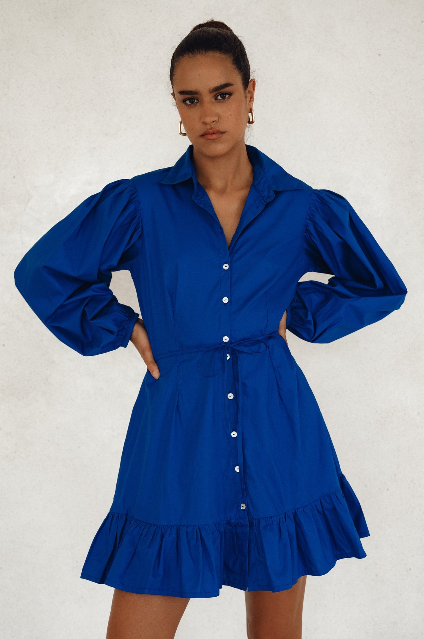 Button-Down Cotton Mini Dress — Boardroom to Bar