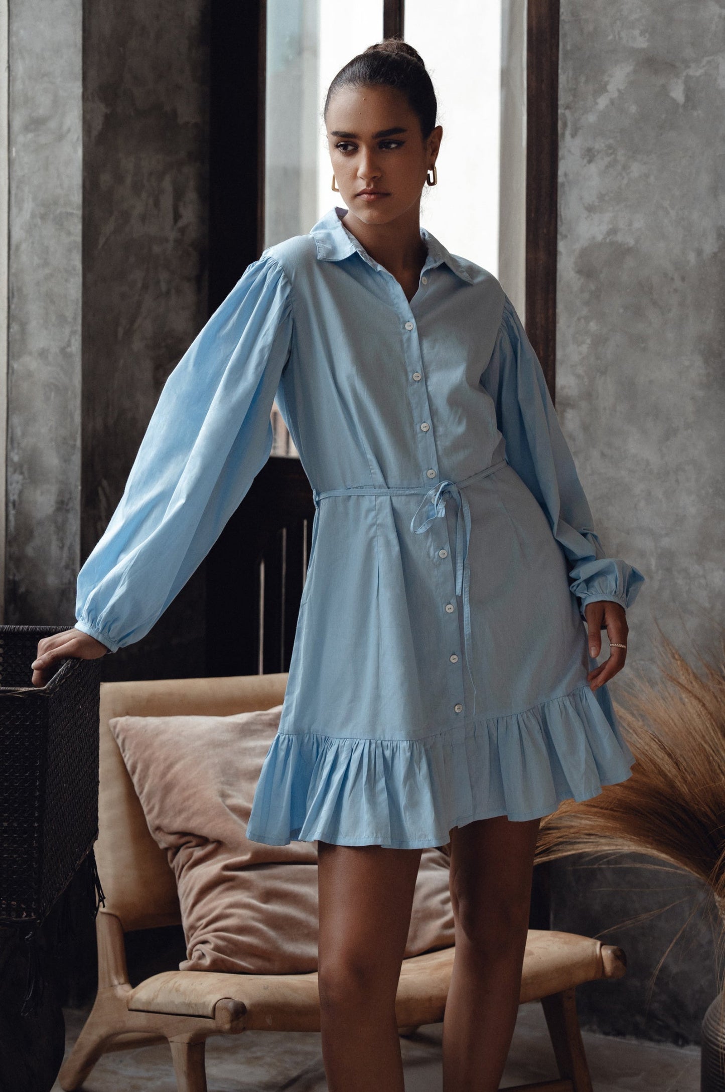 Button-Down Cotton Mini Dress — Boardroom to Bar