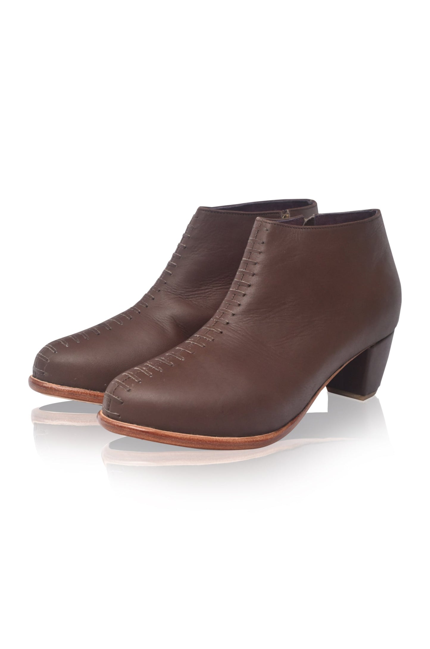 Heeled Leather Booties — Monte Carlo
