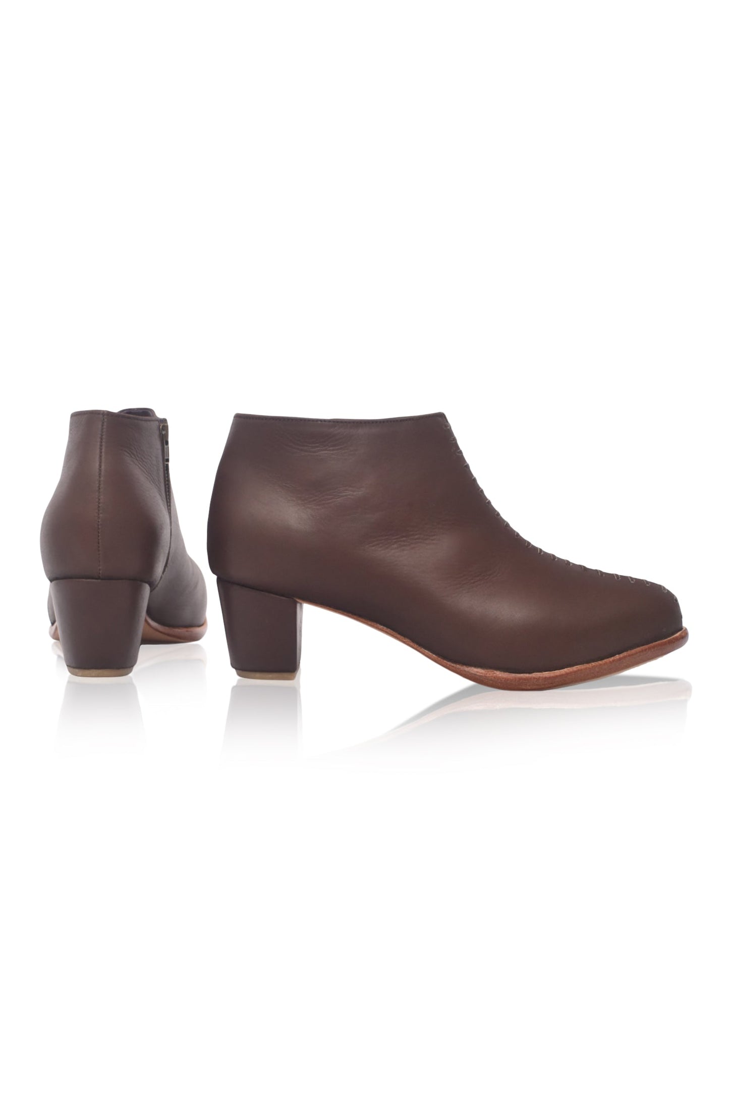 Heeled Leather Booties — Monte Carlo