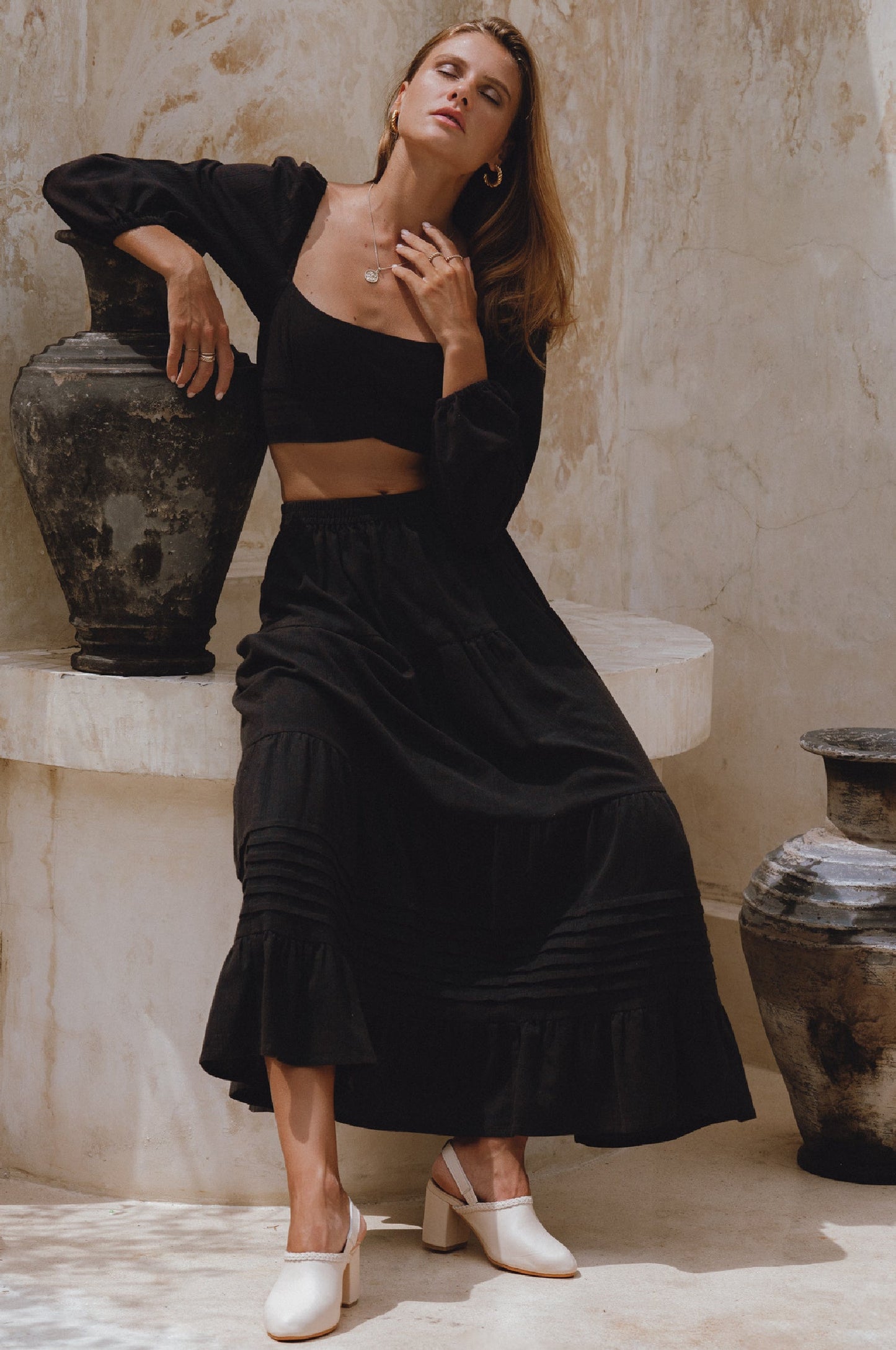 Linen Maxi Skirt — Sweep the City