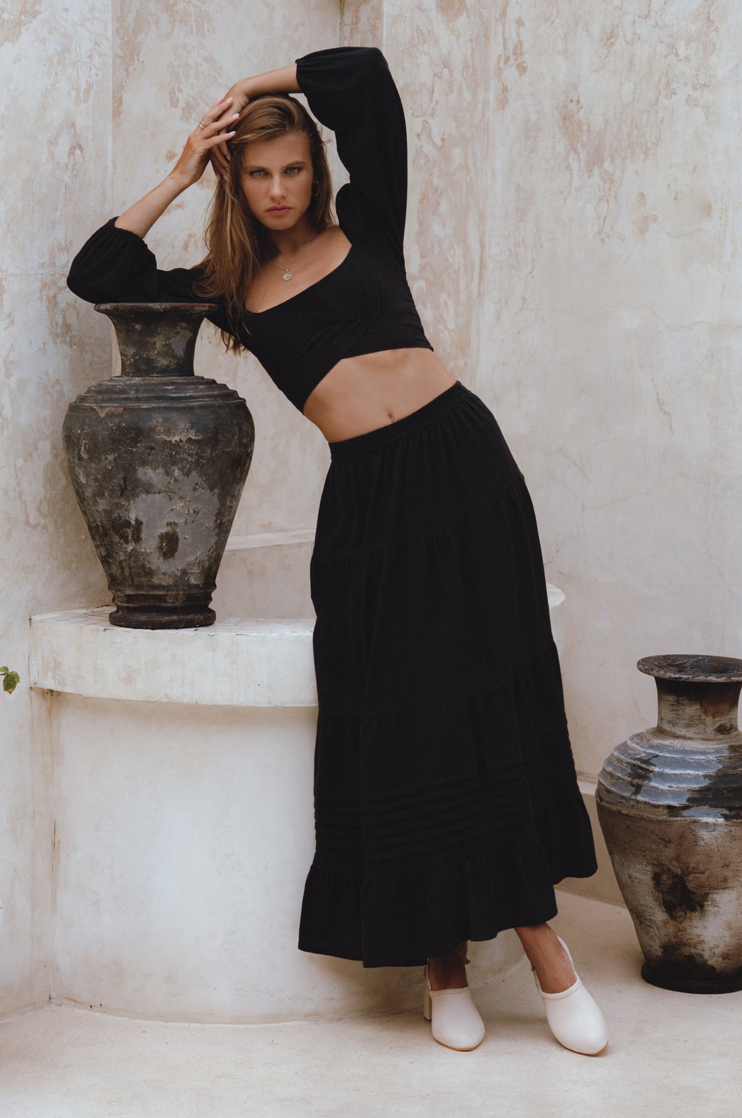Linen Maxi Skirt — Sweep the City