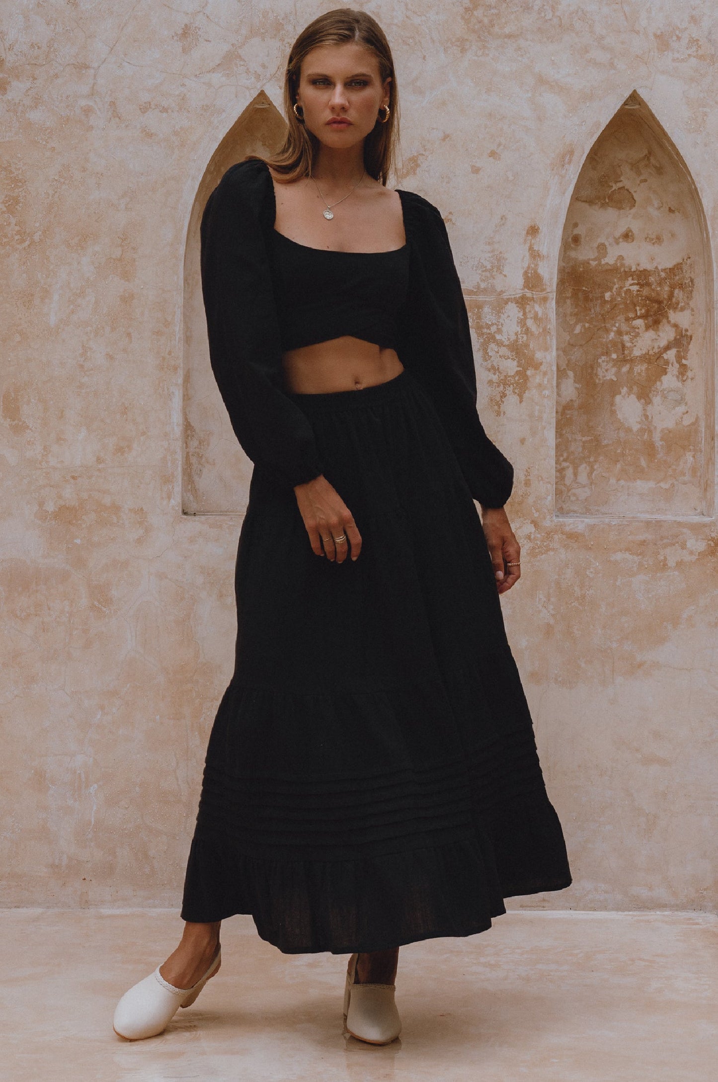 Linen Maxi Skirt — Sweep the City