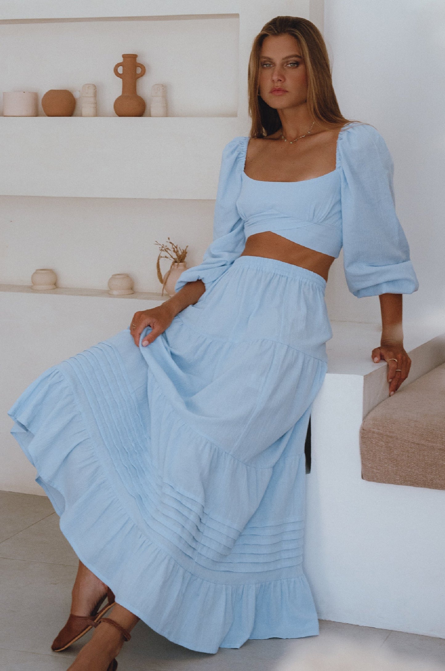 Linen Maxi Skirt — Sweep the City