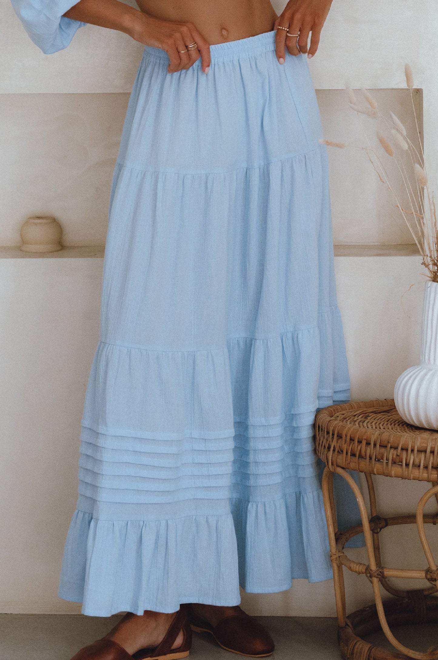 Linen Maxi Skirt — Sweep the City