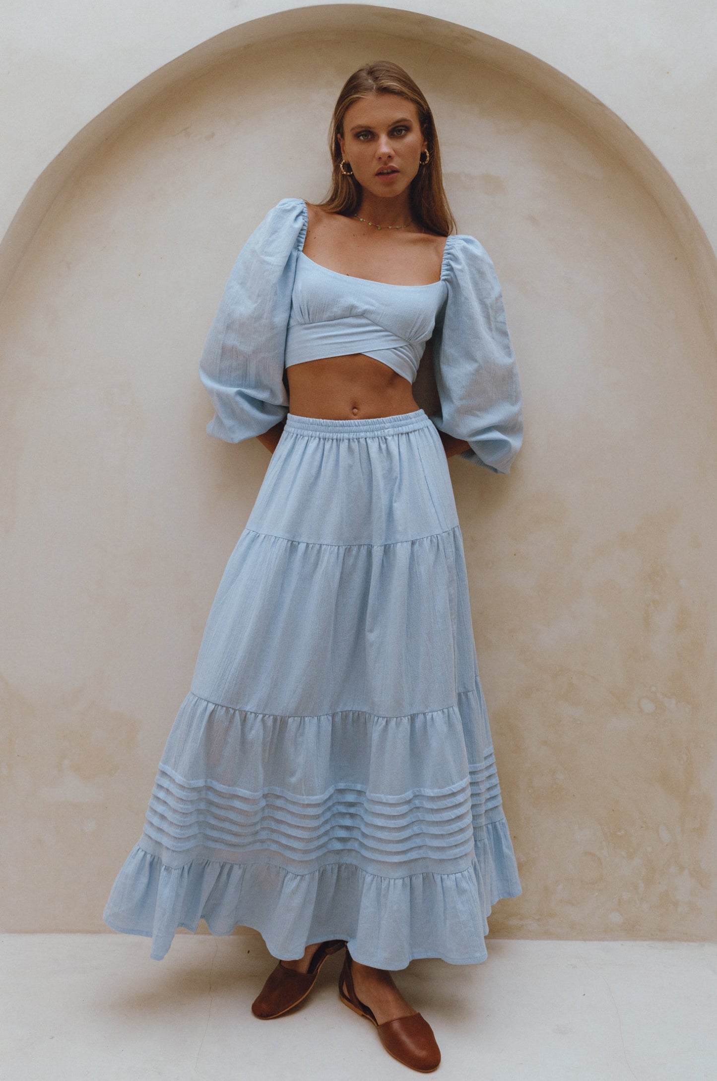 Linen Maxi Skirt — Sweep the City