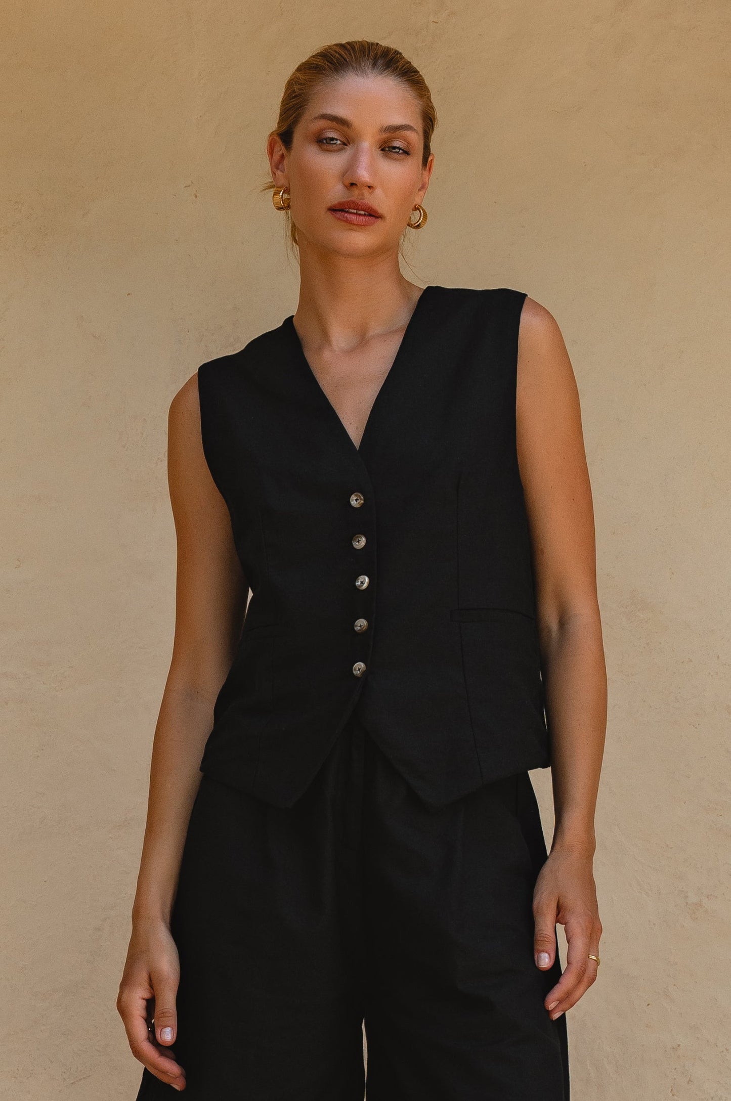 The Off-Duty Linen Vest