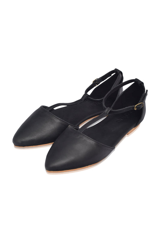 Pointed Leather Flats — City Sprint