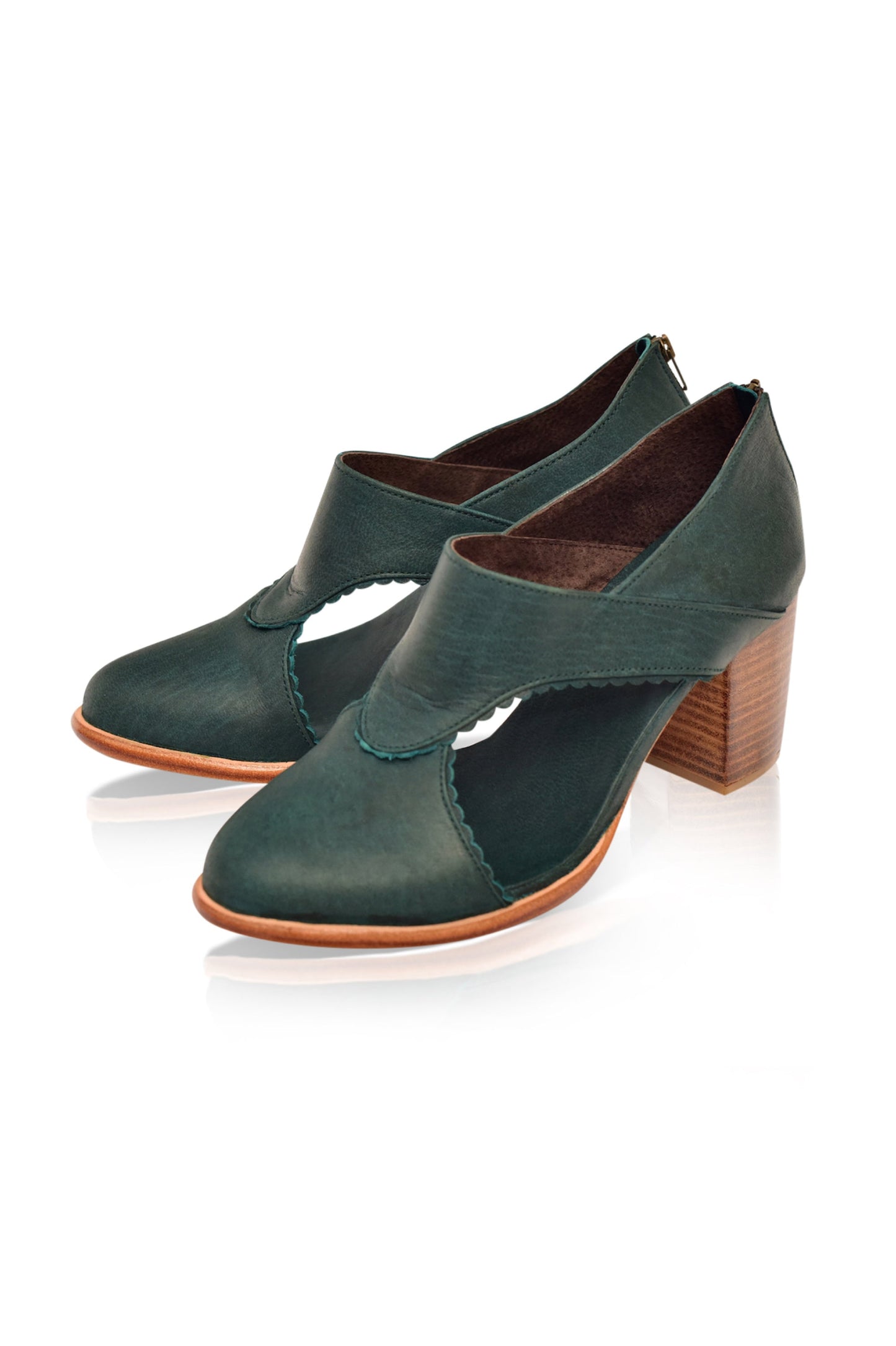 Heeled Leather Booties — City Rain