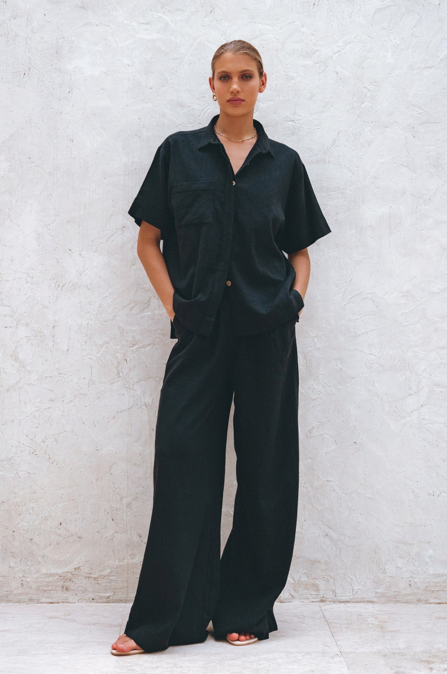 Wide-Leg Linen Trousers — No Rules