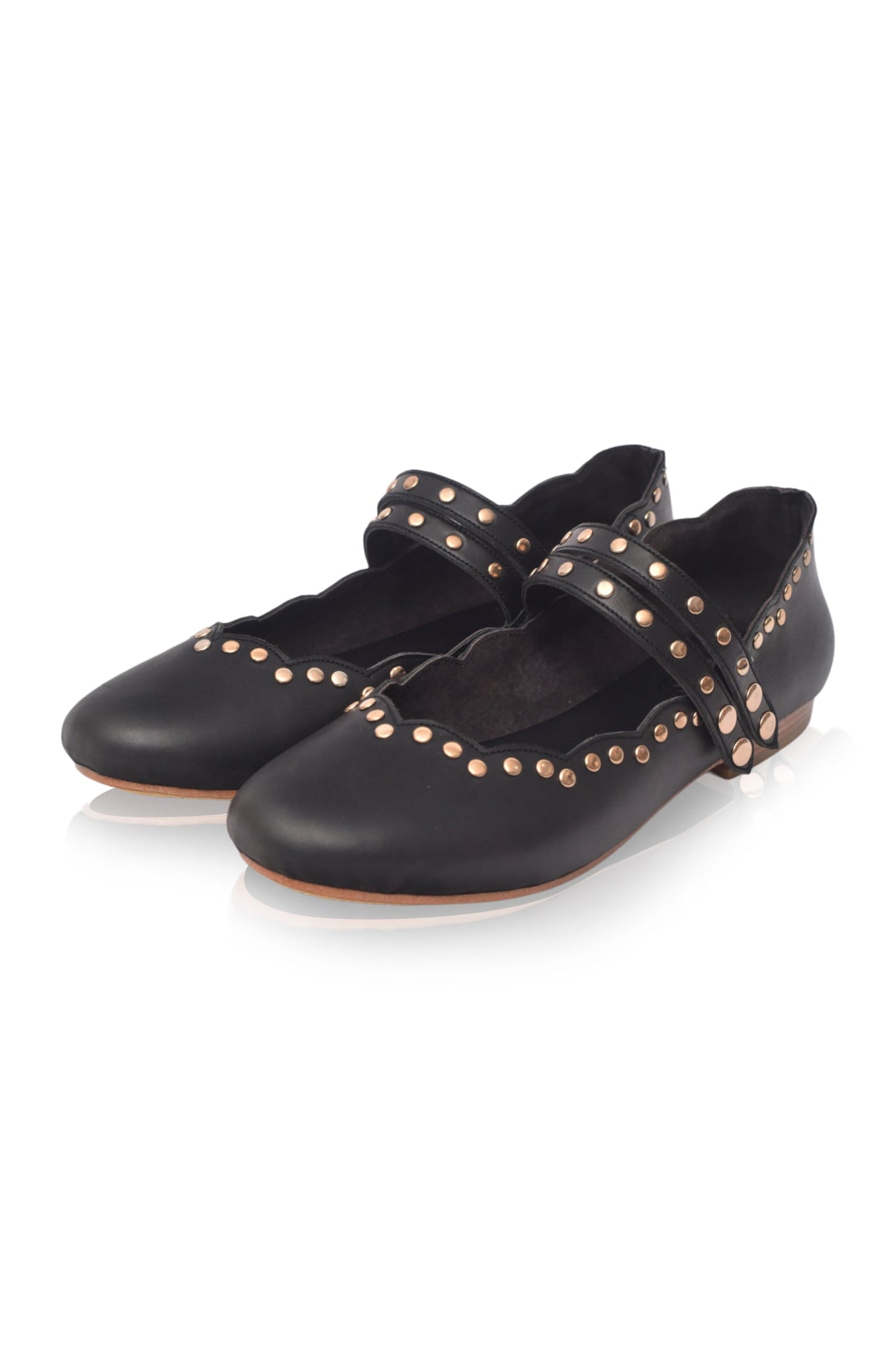 Dual-Strap Leather Ballet Flats — Weekend Wander