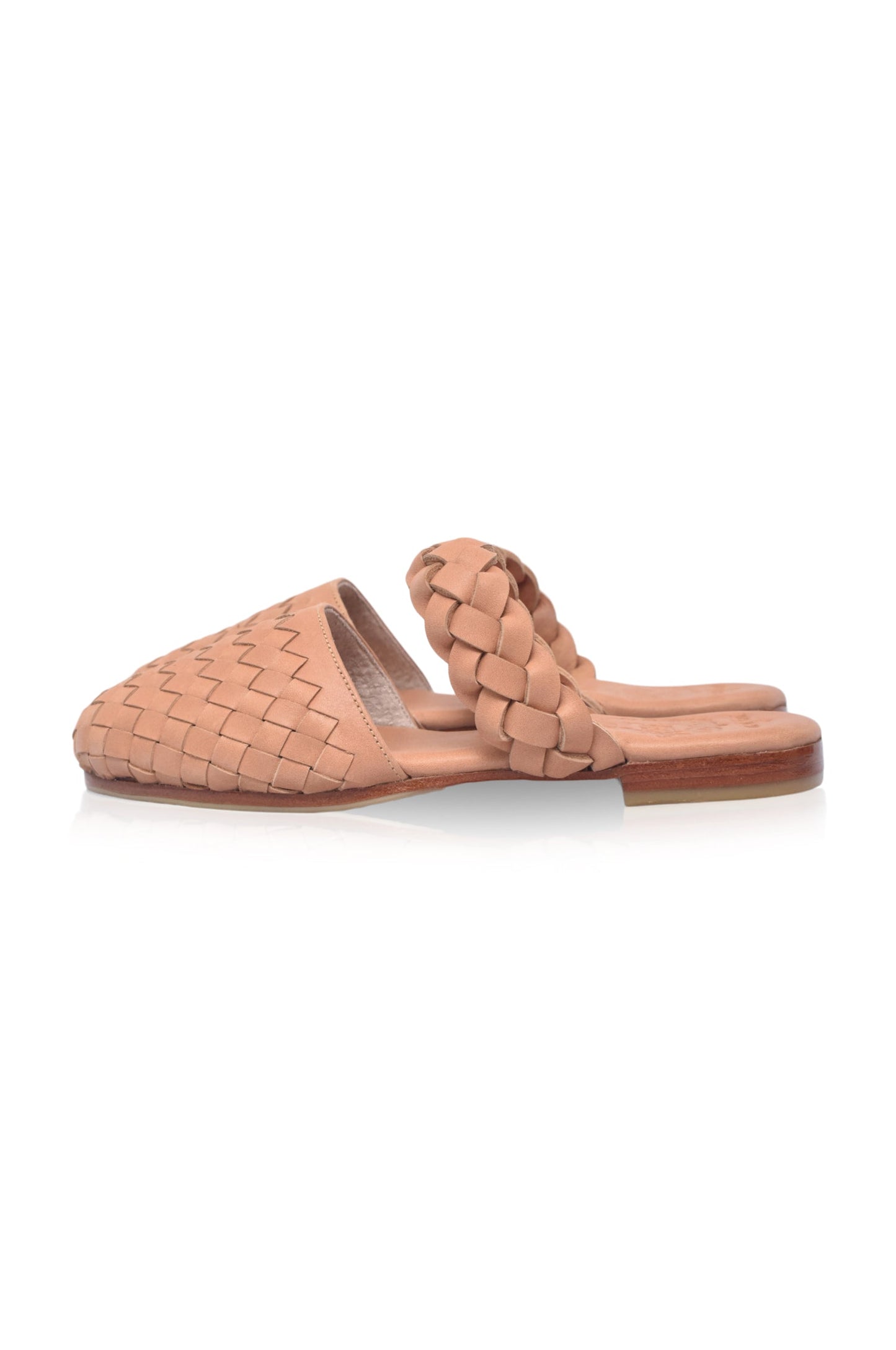 Woven Leather Slide Sandals — Island Hours