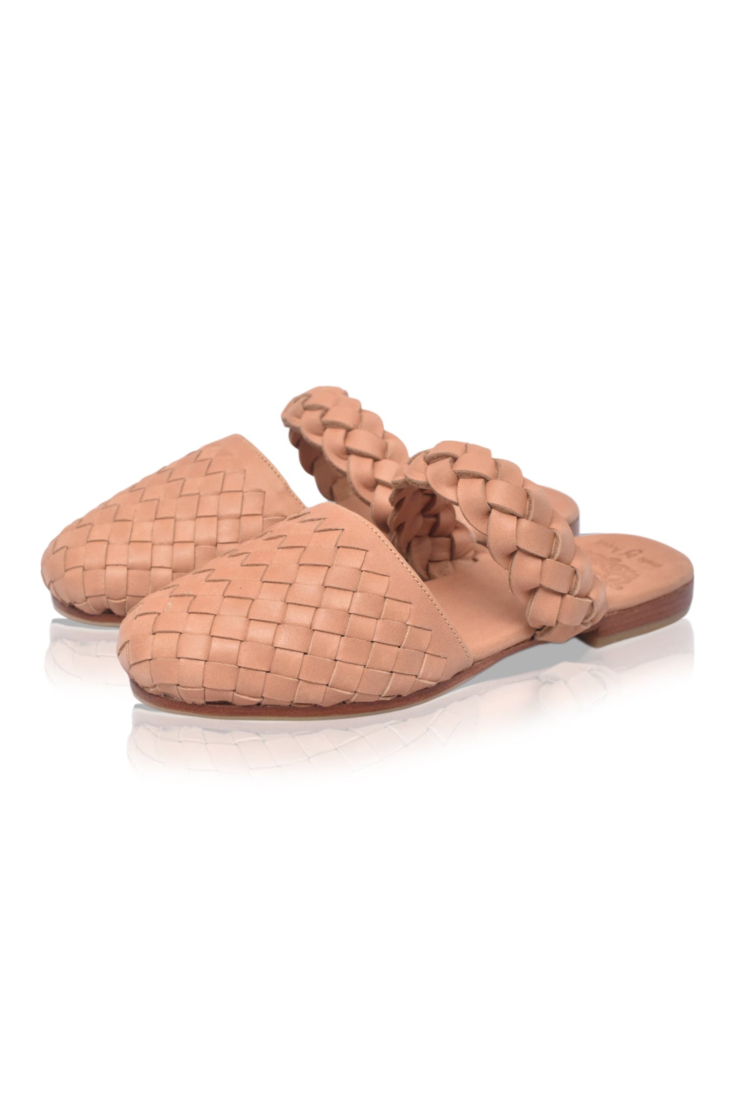 Woven Leather Slide Sandals — Island Hours