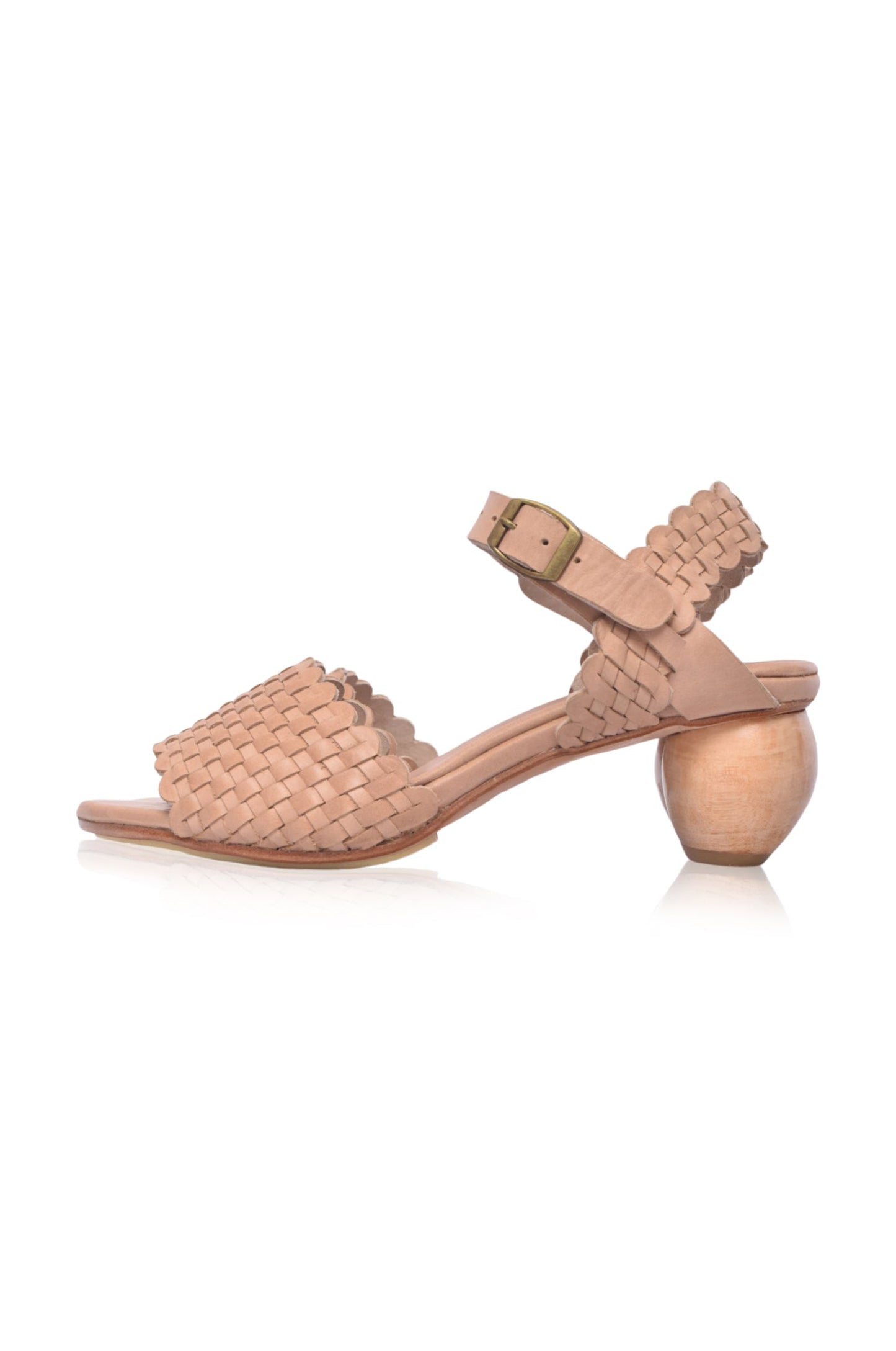 Woven Wooden-Heel Sandals — Sicily Nights