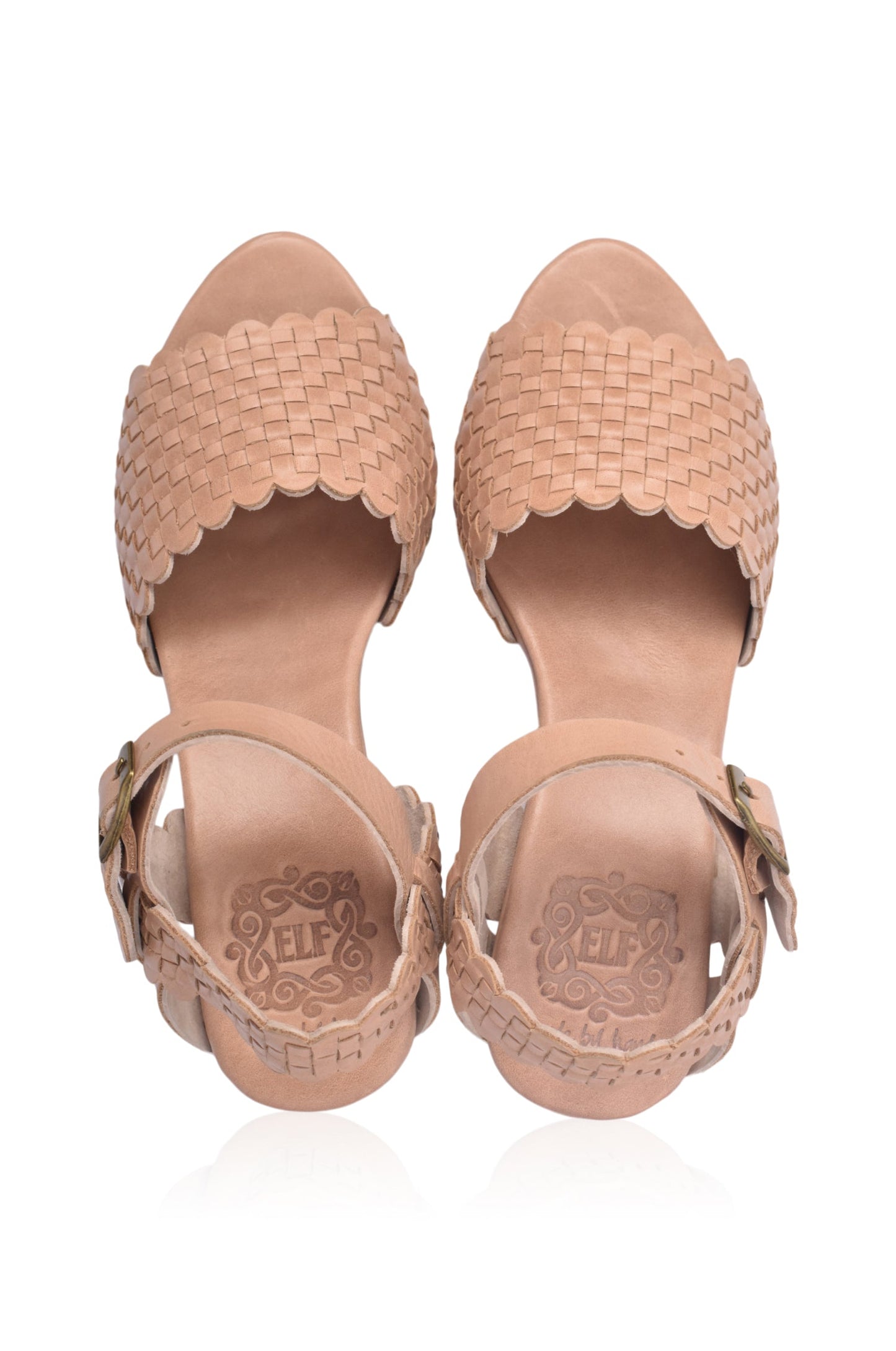 Woven Wooden-Heel Sandals — Sicily Nights