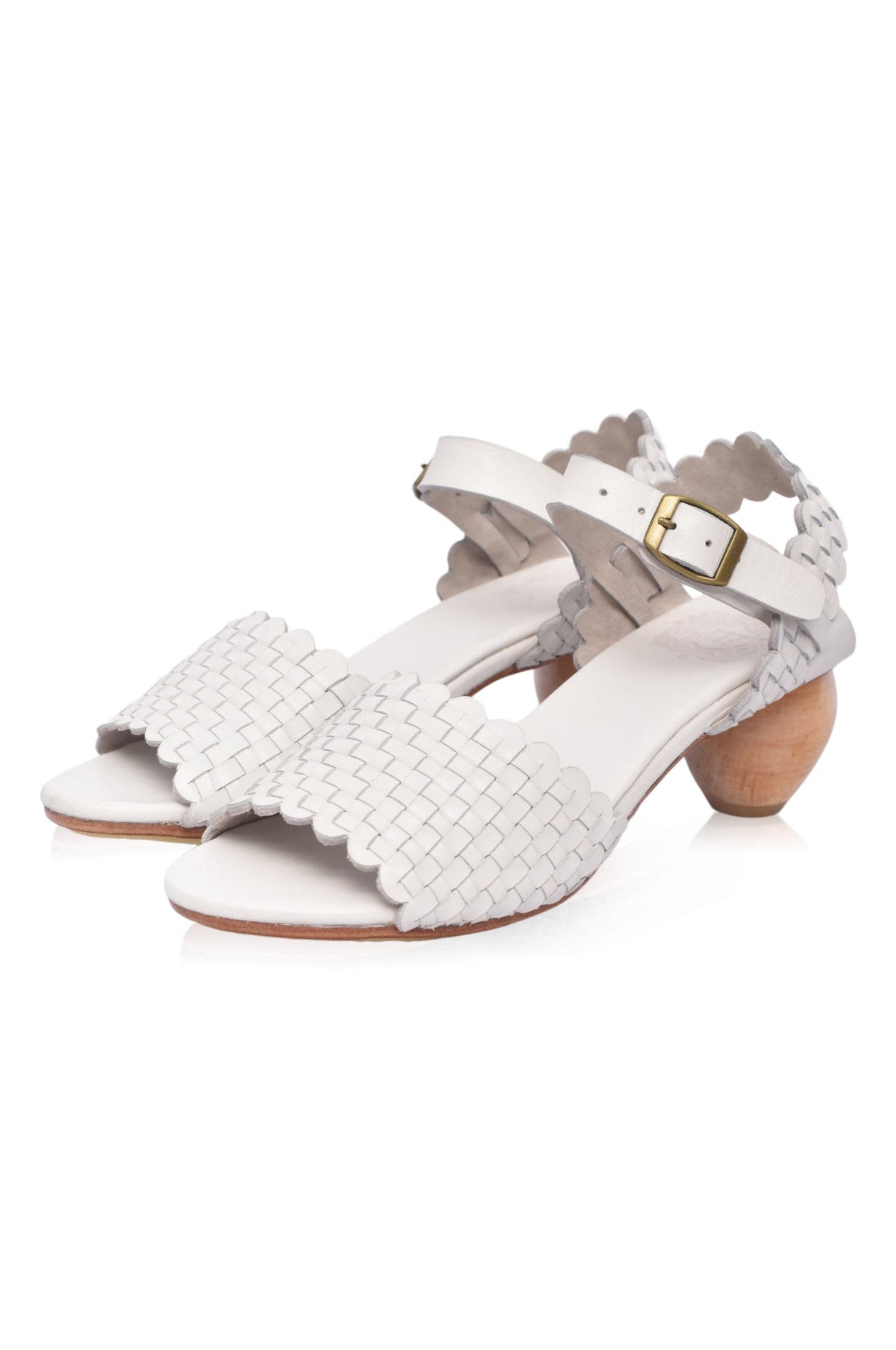 Woven Wooden-Heel Sandals — Sicily Nights