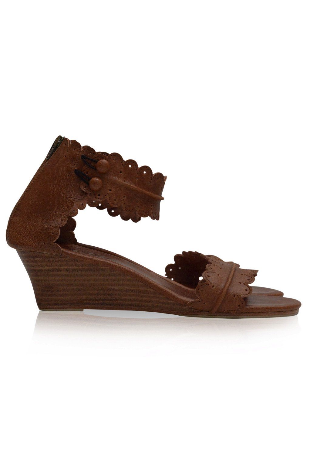 Wooden Wedge Leather Sandals — Riviera Steps