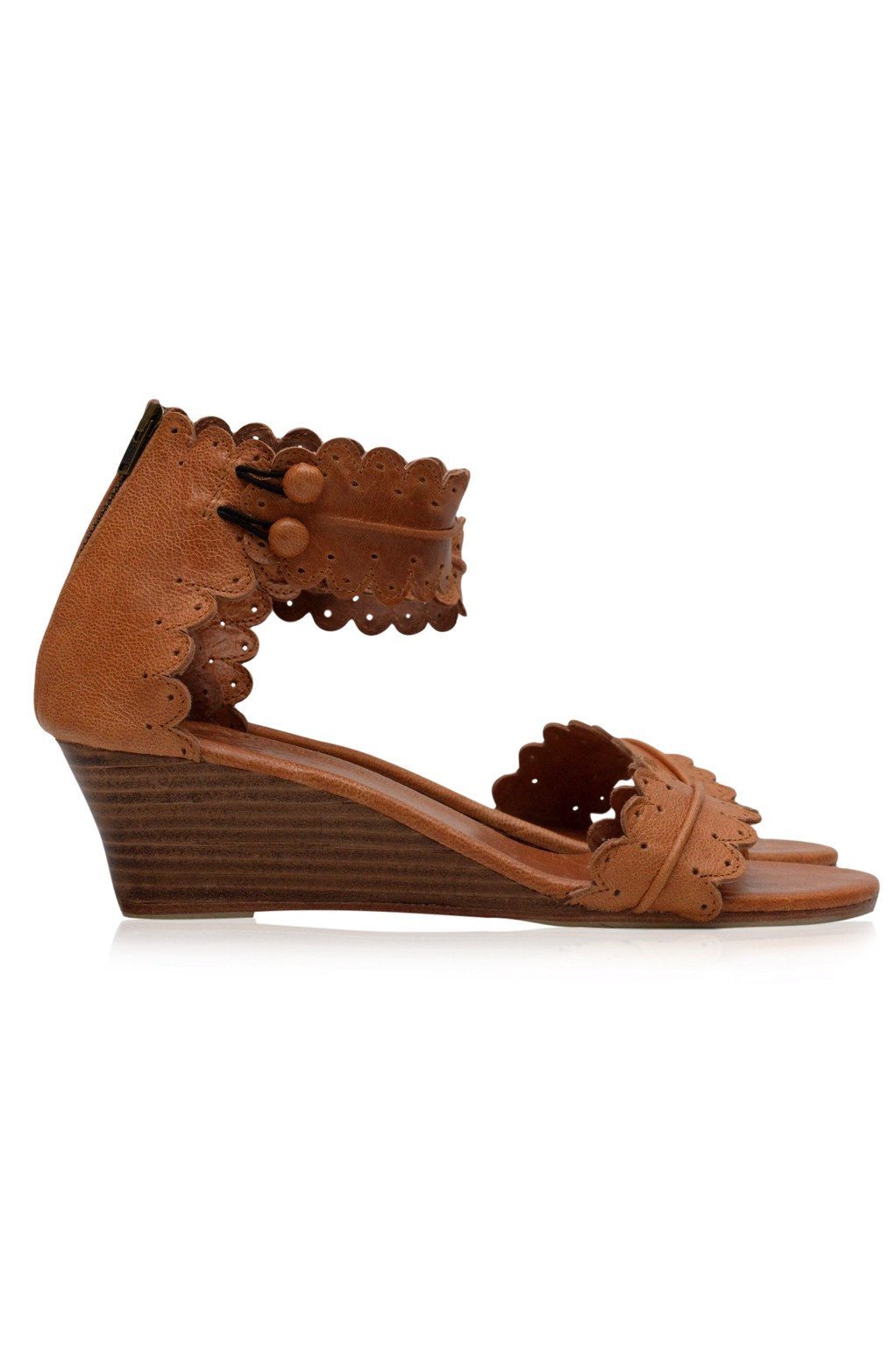 Wooden Wedge Leather Sandals — Riviera Steps