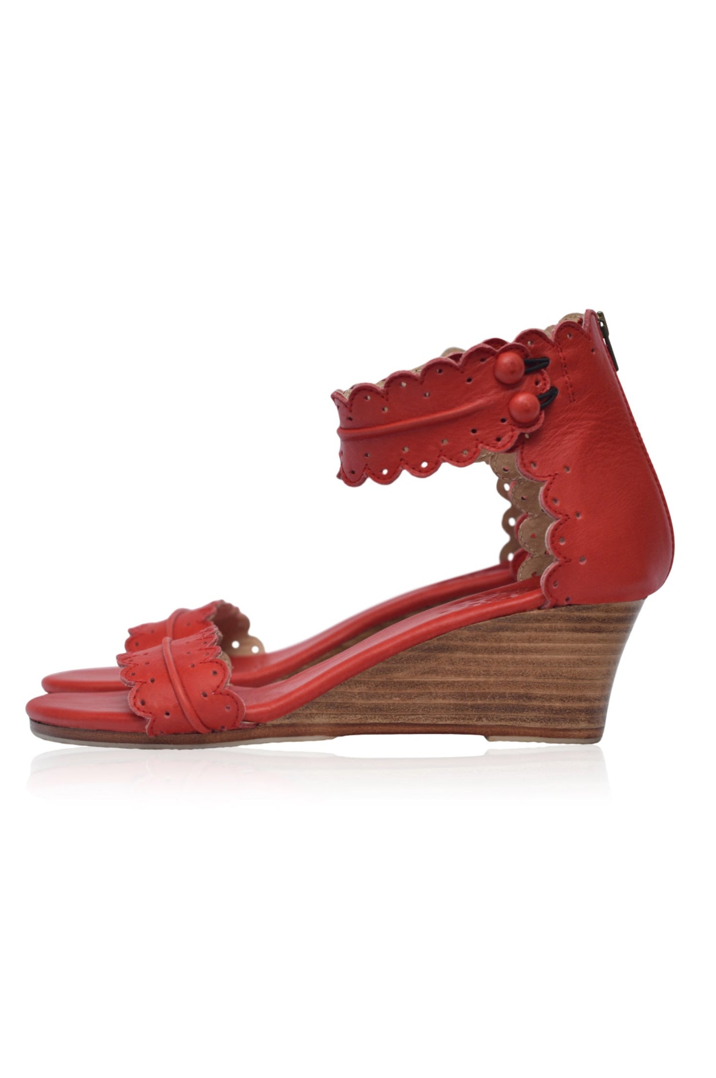Wooden Wedge Leather Sandals — Riviera Steps